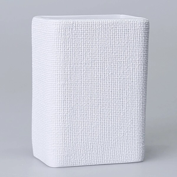 By Selim Linen Beyaz 5 Parça Polyester Banyo Seti