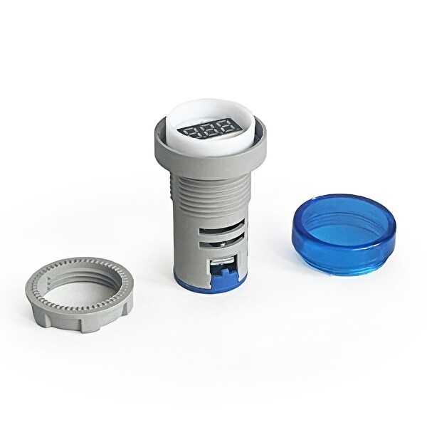 Aek-Tech Mini Dijital Voltmetre 22MM AC 60-500V LED Mavi Işık