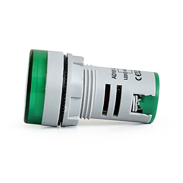 Aek-Tech Mini Dijital Voltmetre 22 MM AC 60-500V LED Yeşil Işık