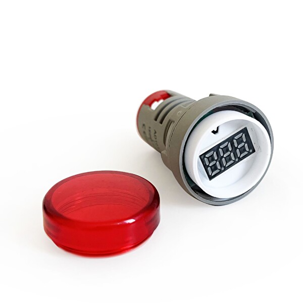 Aek-Tech Mini Dijital Voltmetre 22MM AC 60-500V LED Kırmızı Işık