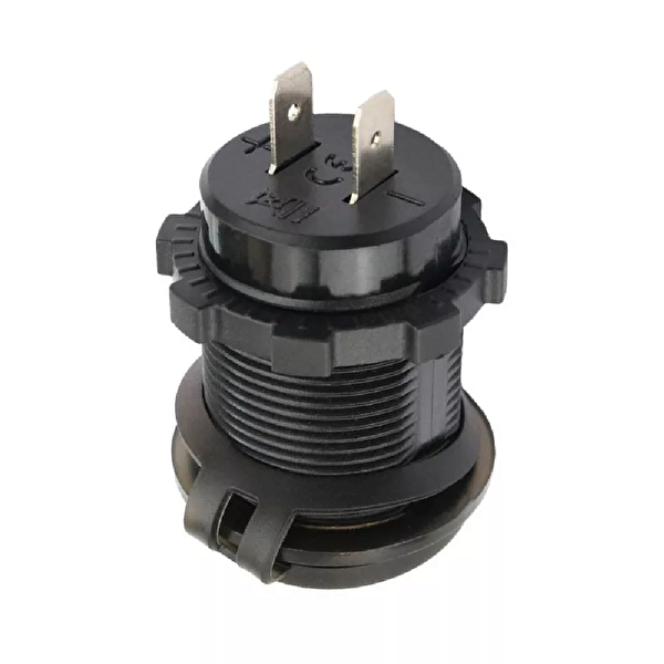 Aek-Tech Voltmetreli USB Portu 4.2A 12V 24V Mavi Led Işıklı