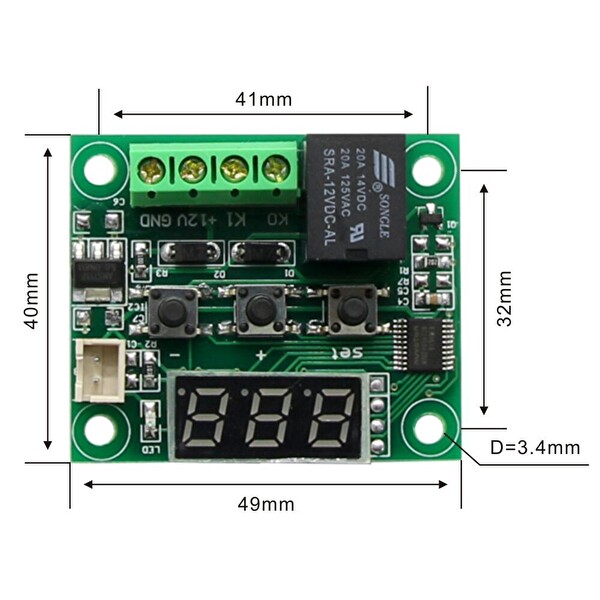 Aek-Tech DC 12V Mini Termostat Sıcaklık Kontrol Devresi -50-110C