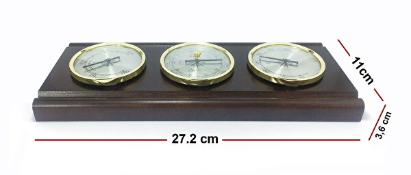 TFA 20.1002.03 Ahşap Analog Hava İstasyonu Sıcaklık Nem Basınç Ölçer Termometre