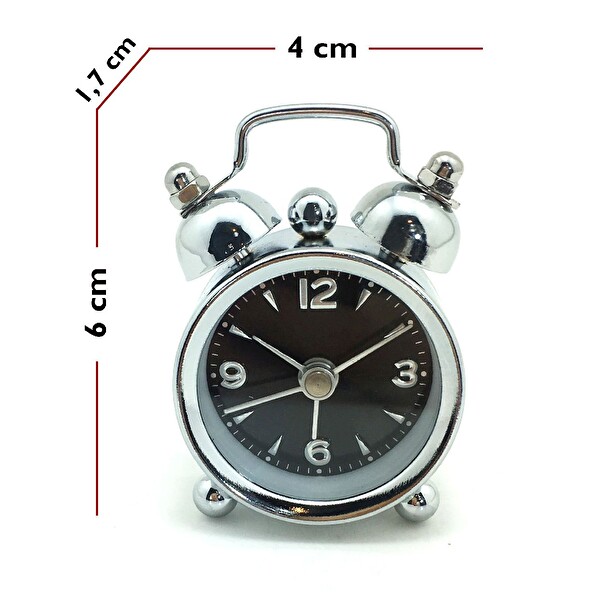 TFA 60.1000.01TFA Retro Analog Ekranlı Mini Elektronik Alarmlı Saat Siyah