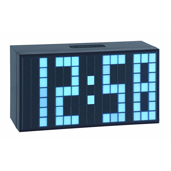 TFA 98.1082.02 Time Block Dijital LED Göstergeli Alarmlı Masa Saati Mavi