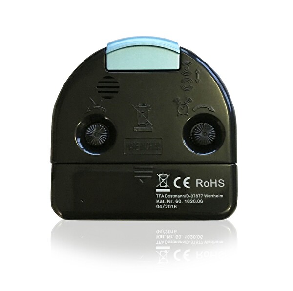 TFA 60.1020.06 Analog Ekran Aydınlatmalı Elektronik Mini Alarm Saat Mavi