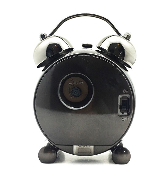 TFA 60.1014 Retro Analog Ekran Elektronik Alarmlı Sessiz Akar Saat Siyah