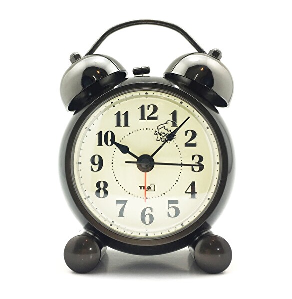 TFA 60.1014 Retro Analog Ekran Elektronik Alarmlı Sessiz Akar Saat Siyah