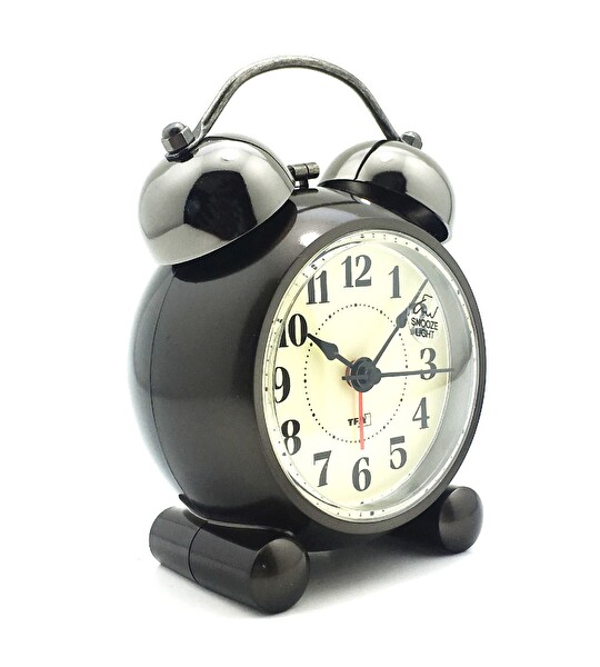 TFA 60.1014 Retro Analog Ekran Elektronik Alarmlı Sessiz Akar Saat Siyah