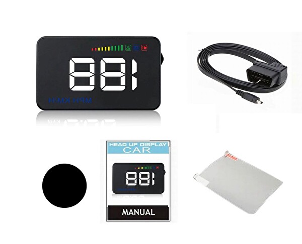 Aek-Tech OHUD-A200 HUD Cama Yansıyan OBD2 Port Uyumlu Araç İçi Gösterge Ölçüm Cihazı
