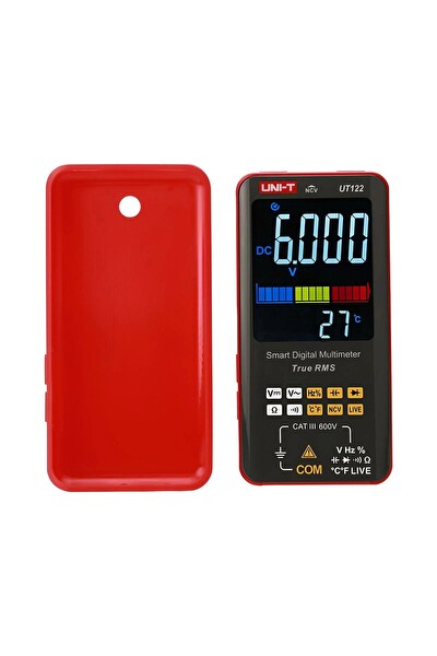 UNIT UT122 Şarjlı Akıllı Dijital Multimetre TrueRMS Otomatik Ölçüm Geril Frekans Çift Ekran Ncv Live