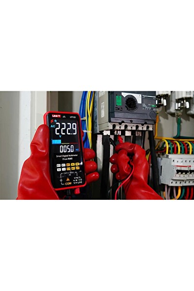 UNIT UT122 Şarjlı Akıllı Dijital Multimetre TrueRMS Otomatik Ölçüm Geril Frekans Çift Ekran Ncv Live