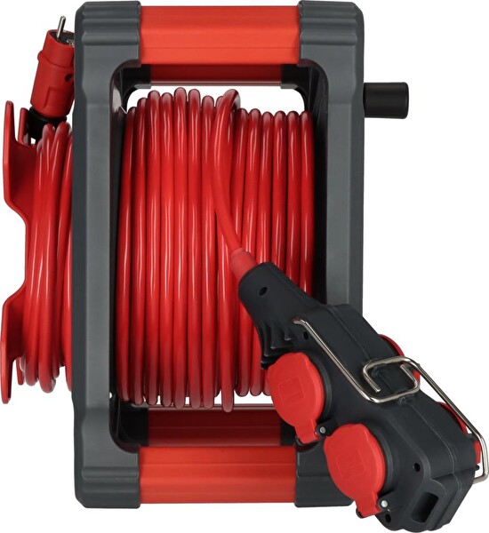 Brennenstuhl Professional 4 Soketli IP44 Lisanslı 33+5 M Isınma Şalterli Makaralı Seyyar Uzatma Kablo H07BQ-F3G2.5
