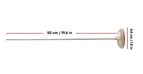 Aek-Tech Kompost Toprak Termometresi 50 CM Uzun Prob Gri