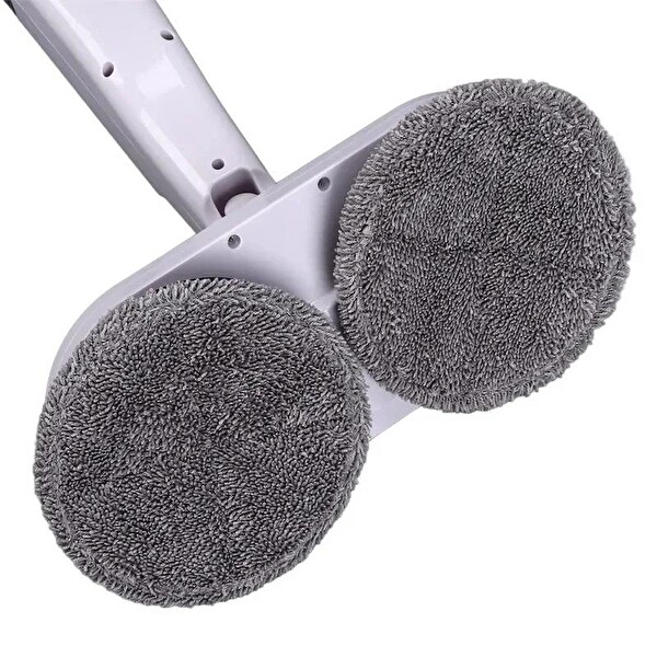 Valkyrie Şarjlı Su Püskürtmeli Elektrikli Mop - Çift Döner Başlık Mikrofiber Ped 2000 mAh Tüm Zeminlerde Etkili Beyaz