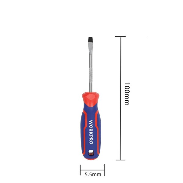 Workpro WP221016 5.5x100 MM CR-V Manyetik Profesyonel Düz Tornavida