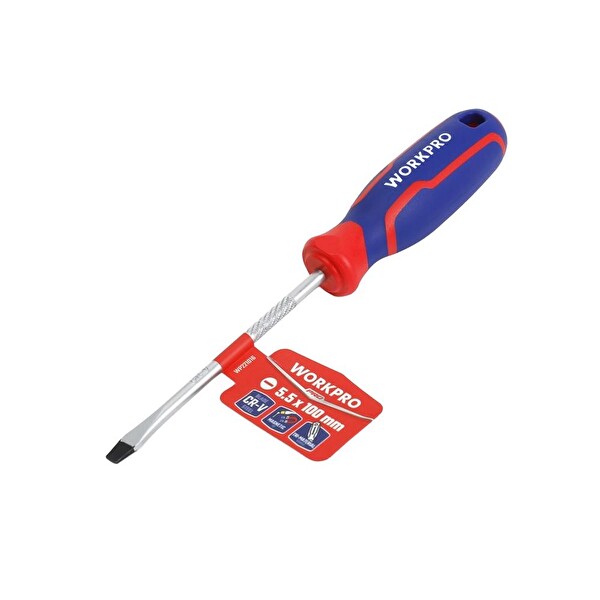 Workpro WP221016 5.5x100 MM CR-V Manyetik Profesyonel Düz Tornavida