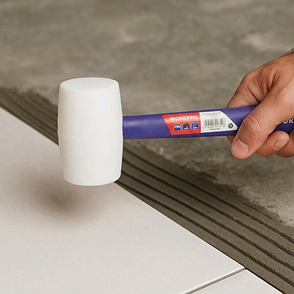 Workpro WP241040 57 MM 450 GR PVC PP Saplı Beyaz Kauçuk Tokmak