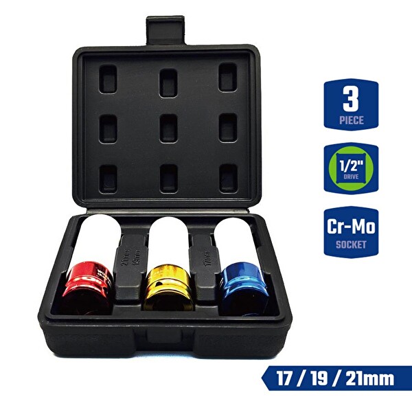 Workpro WP202591 17-19-21mm 3 Parça 1/2