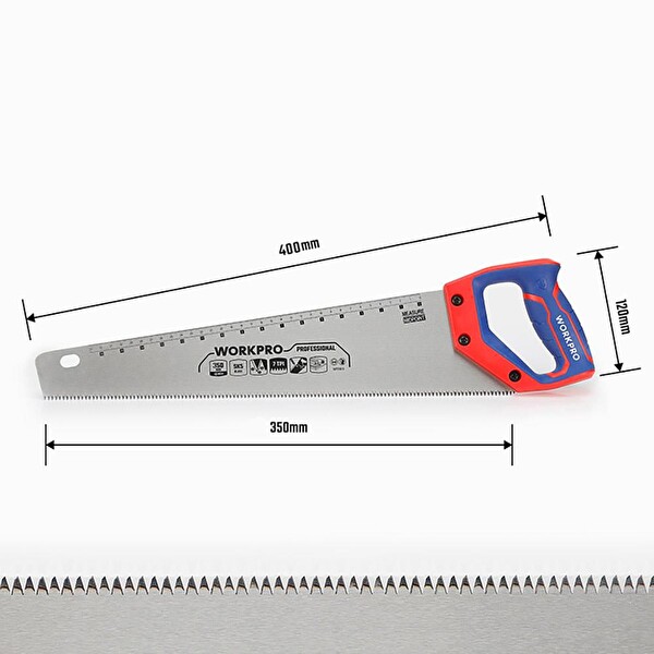 Workpro WP215035 350 MM SK5 7 TPI Ağır Hizmet Tipi El Testeresi