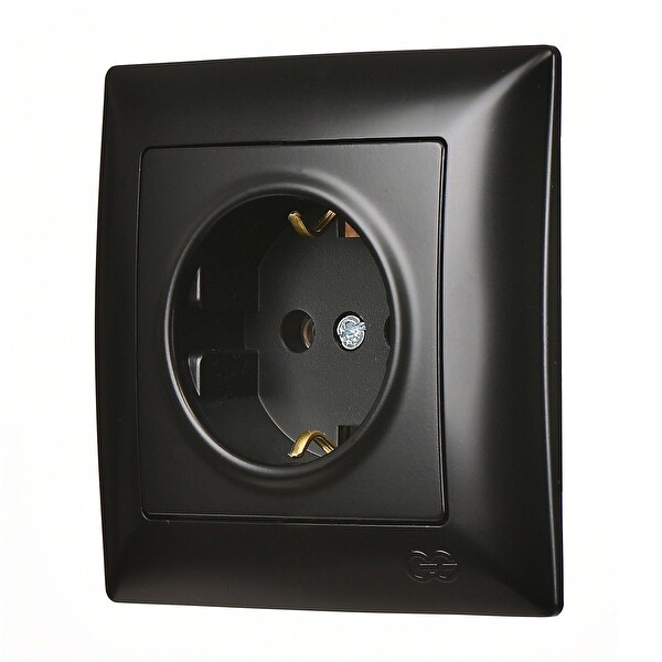 Günsan Visage Metalik Siyah Topraklı Priz