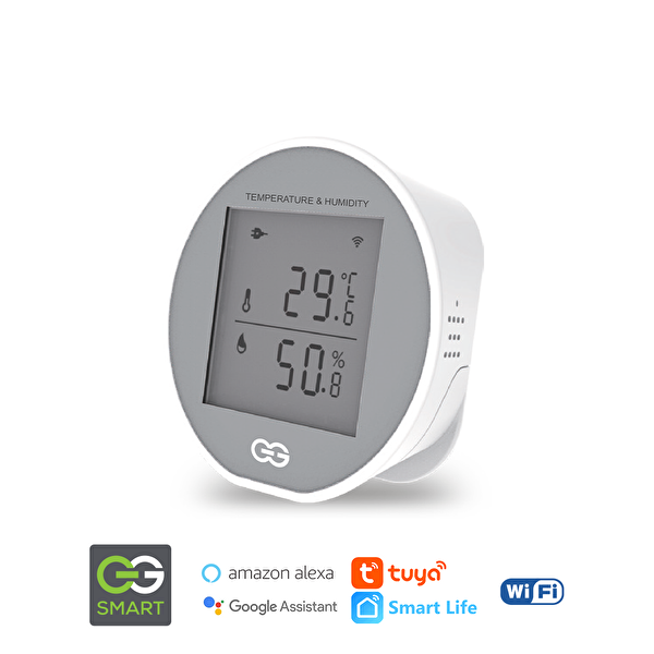 Günsan Tuya - Smart Life Uyumlu Akıllı Wifi Sıcaklık ve Nem Sensörü