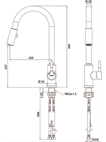 Hafele Pablo Pull Paslanmaz Çelik Kuğu Spiralli Mutfak Bataryası