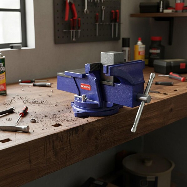 Workpro WP233006 125 MM 360 Döner Tabanlı Örslü Profesyonel Tezgâh Mengene