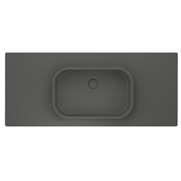 Real Stone Pure Etajerli 60x50 Gri Granit Banyo Lavabosu