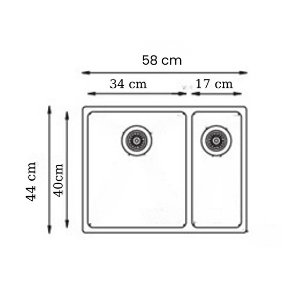 GL General Redux 58x44 Inox Petek Dokulu Sol 1,5 Gözlü Paslanmaz Çelik Mutfak Eviyesi