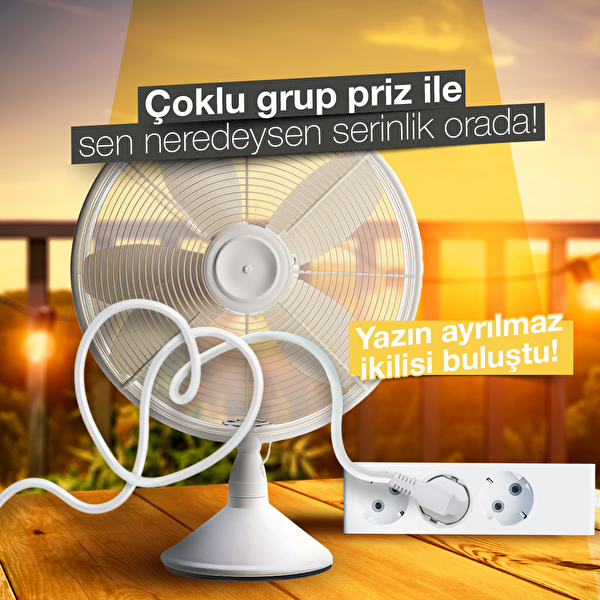 Günsan Üçlü Çocuk Korumalı Topraklı Grup Priz 3 MT
