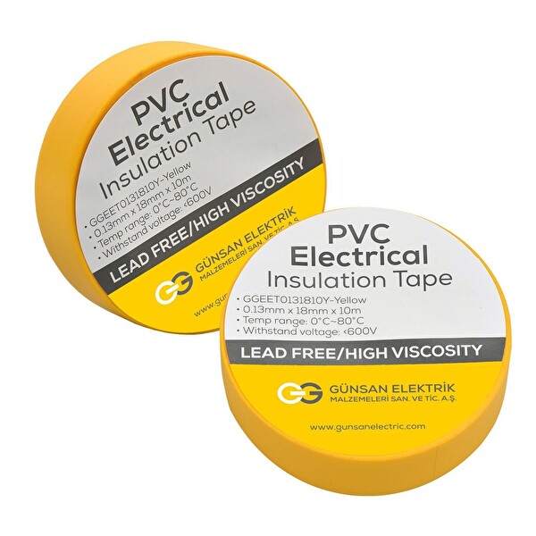 Günsan Sarı Elektrik İzolasyon Bandı 10 Adet