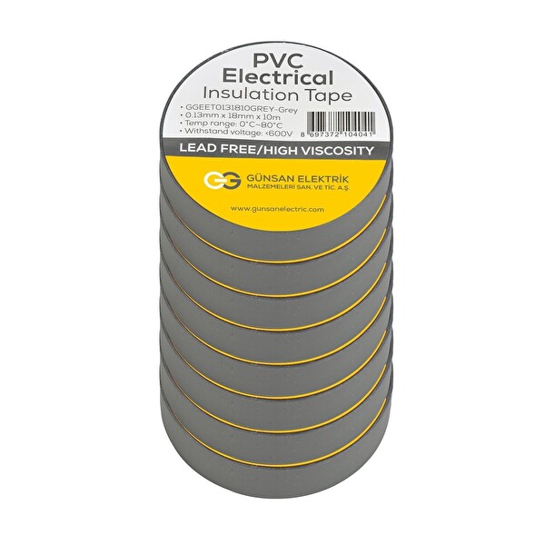 Günsan Gri Elektrik İzolasyon Bandı 10 Adet