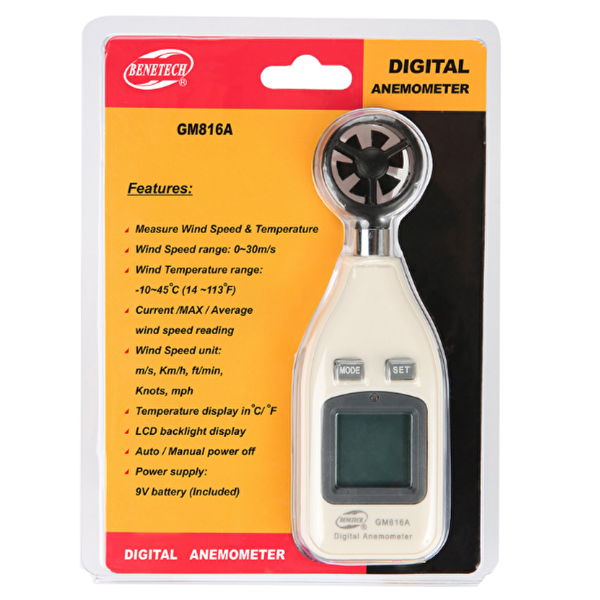 Benetech GM816A Hava Hızı Ölçer Anemometre