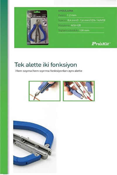 Proskit 1PK-066N Kablo Soyucu Ve Yankeski