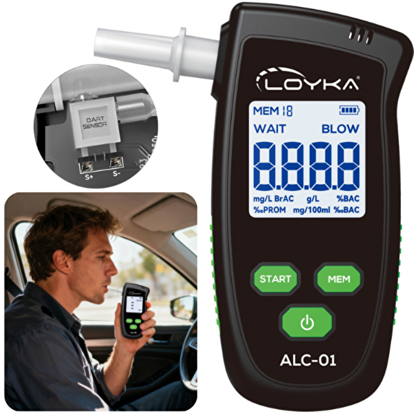 Loyka ALC-01 Dijital Alkolmetre - Hassas Promil Ölçüm Cihazı