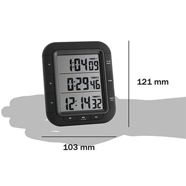 TFA 38.2023 Triple XL Üç Ekranlı Dijital Zamanlayıcı