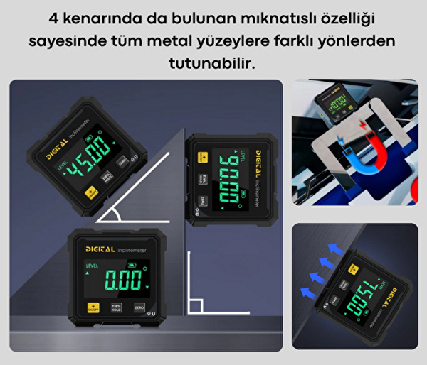 Loyka 5521 Dijital Eğim Ölçer Mıknatıslı Çift Çizgi Lazerli