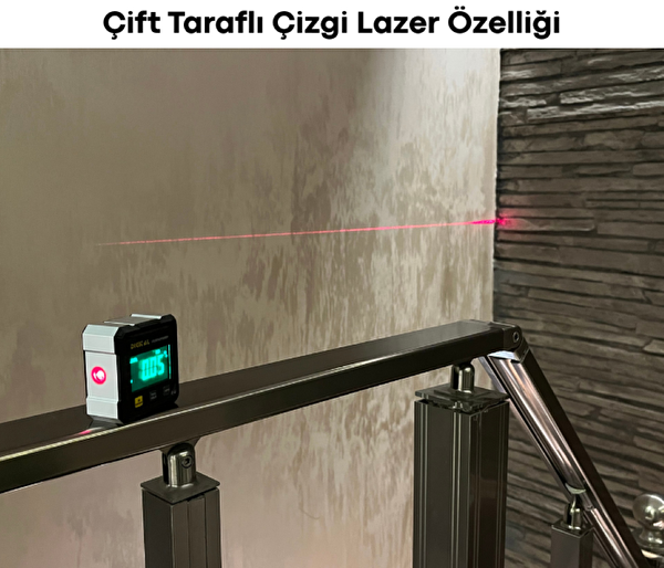 Loyka 5521 Dijital Eğim Ölçer Mıknatıslı Çift Çizgi Lazerli