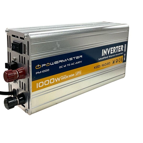 Powermaster PM-1000 12 V - 1000 W USB'li Şarjlı Inverter