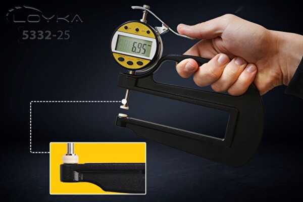 Loyka 5332-25 Geniş Ağızlı Kalınlık Komparatörü Mikrometre 0.01 MM Test Cihazı
