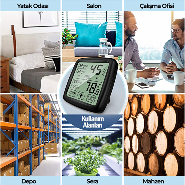 Loyka TST Dokunmatik Sıcaklık ve Nem Ölçer