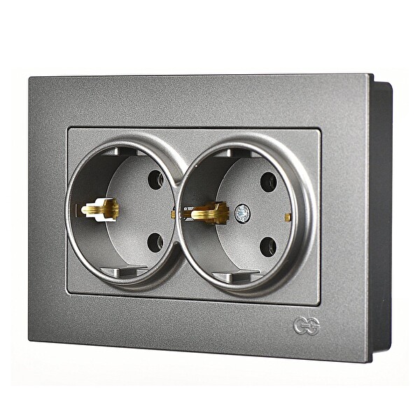 Günsan Eqona Füme İkili Topraklı Priz