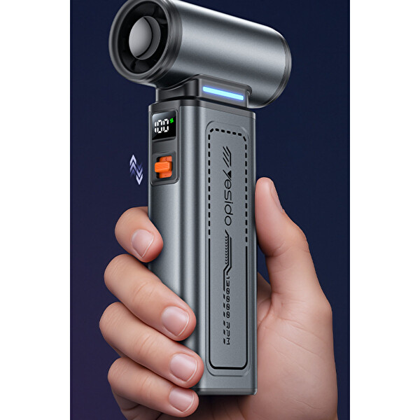 Yesido YF19 130000 RPM Brushless Motorlu 10.000 Pa Vakumlu 8000mAh Çift Bataryalı Dijital Göstergeli Hava Kompresörü