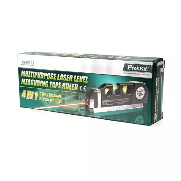 Proskit PD-161-C 4'ü 1 Arada Çok Amaçlı Su Terazili Lazer Seviye Ölçer