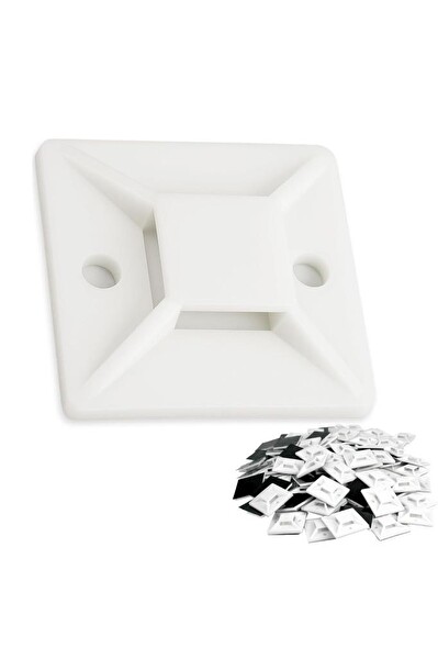 Şahnet Vida Delikli Kablo Düzenleme Canble Mount 20x20MM Yapışkan Kroşe - 10 Adet