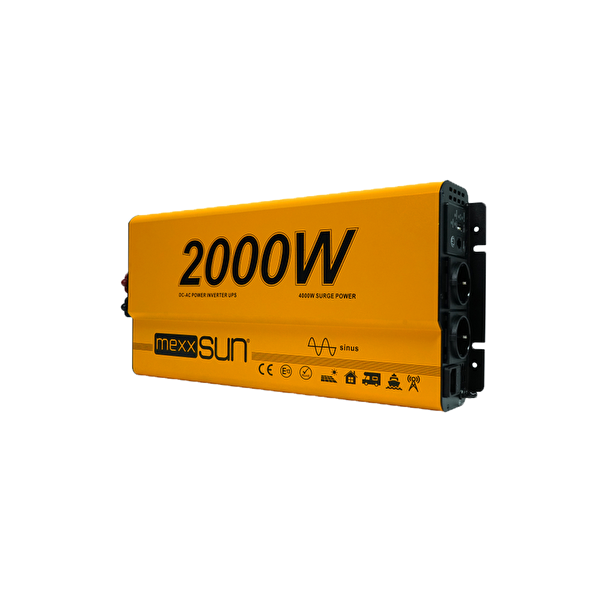 Mexxsun 12V Volt - 2000W Watt Tam Sinüs Şarjlı UPS Inverter - 220V Çevirici