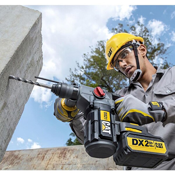 Cat DX21BC 18Volt 2.0 Ah 2.2J Li-ion Tek Akülü Şarjlı Kömürsüz Profesyonel SDS-Plus Pnömatik Kırıcı-Delici