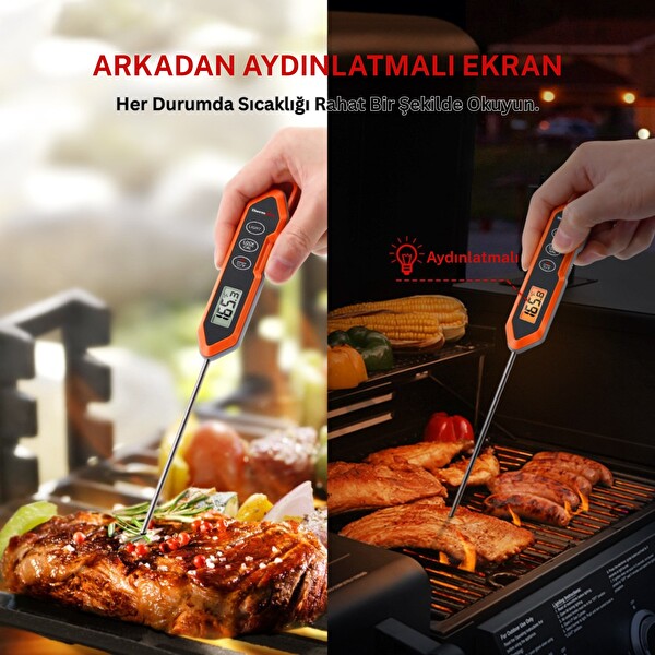 ThermoPro TP15H Dijital Et ve Gıda Termometresi - IPX6 Su Geçirmez 3 Saniyede Hızlı Ölçüm