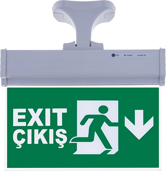 Evimdeyokyok SG071-A2 Çift Yönlü Askı Aparatlı Acil Yönlendirme Armatürü - Exit Çıkış Aşağı